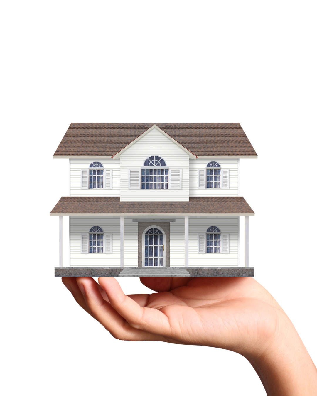 A picture of a hand holding a white house, which symbolizes the Eugene-Springfield housing market 2024